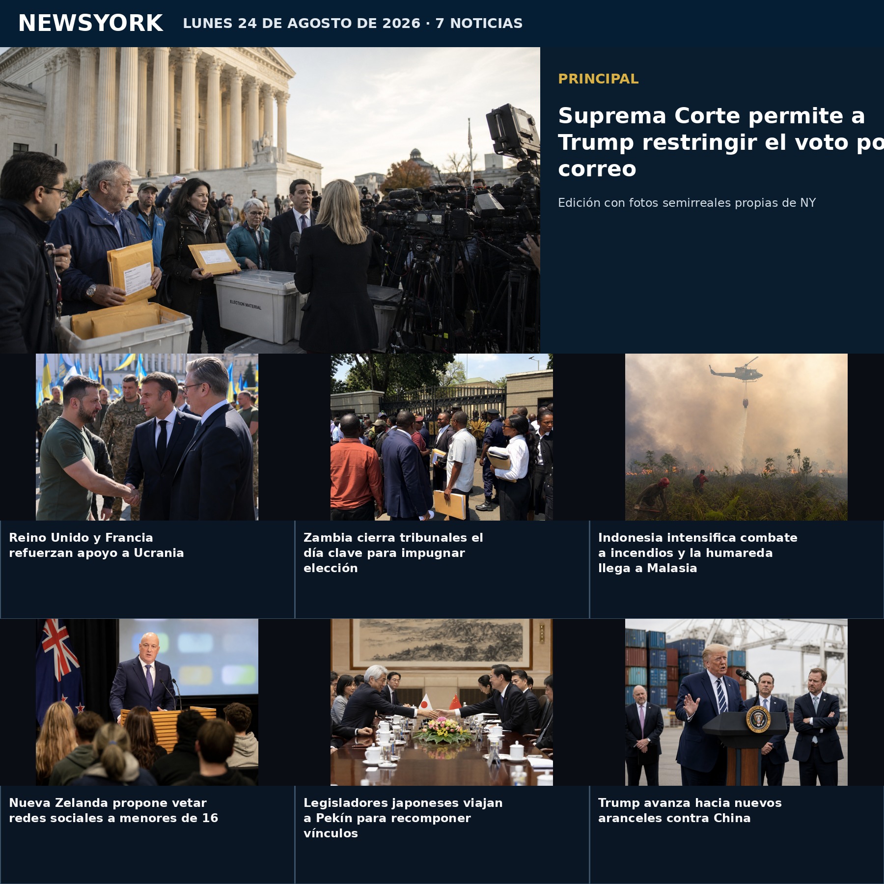 Collage NewsYork 24 de agosto de 2026
